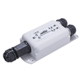 Aetek 1 to 2 Port Outdoor 1Gbe PoE+ Extender, Daisy-chain, IP67