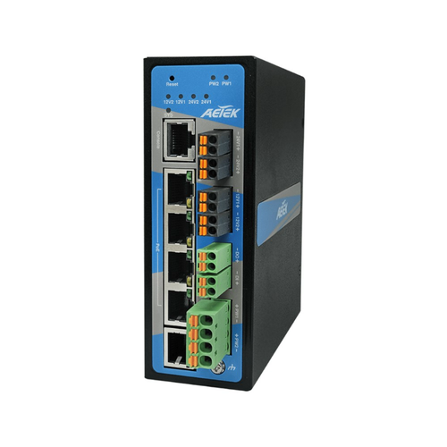 Aetek 4 Port Managed L2 PRO GbE PoE Switch, 1x RJ45, 120W, 12-48VDC