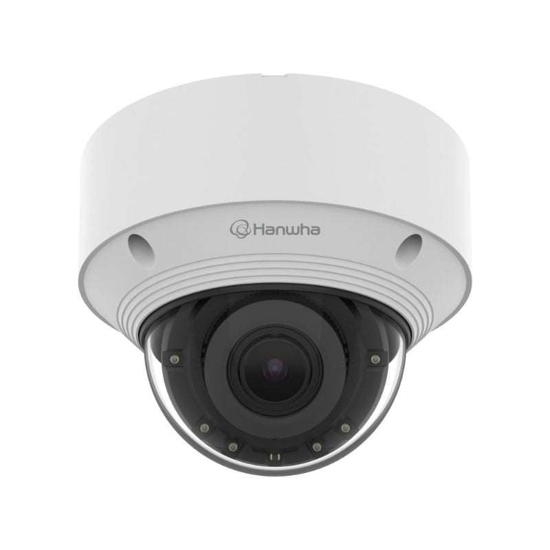 Hanwha Q Core 8MP Outdoor AI Vandal Dome Camera, H.265, 30m IR, 30fps, IK10, 3.2-10.2mm