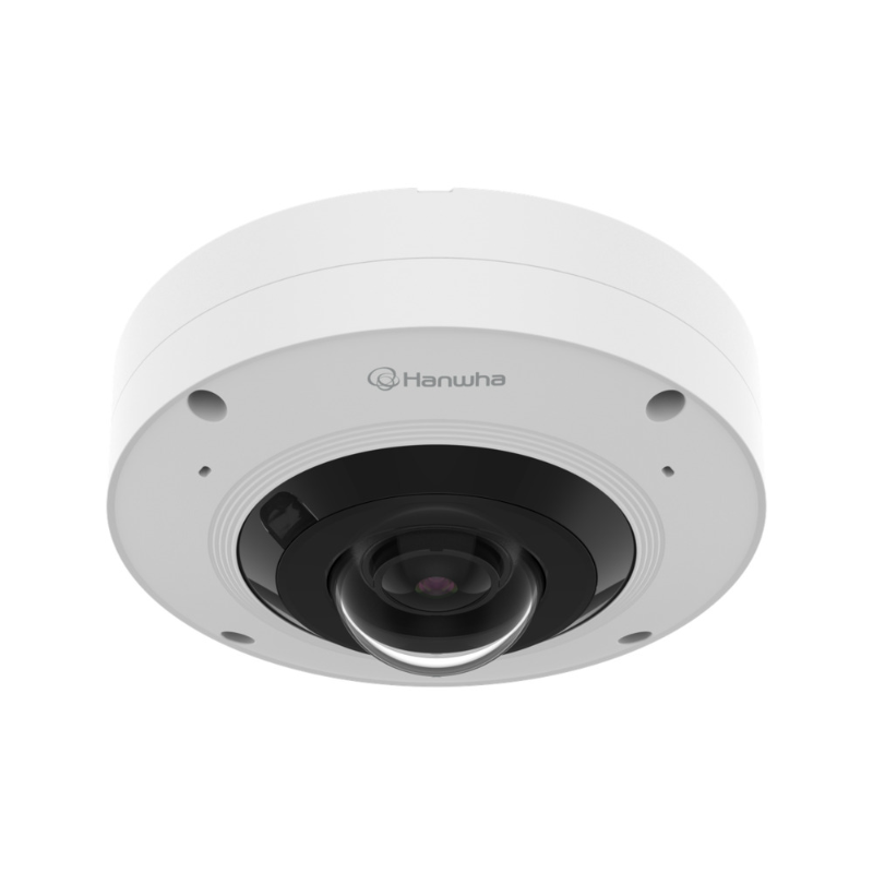 Hanwha 12MP Outdoor Fisheye Camera, AI, IR, 1.76mm