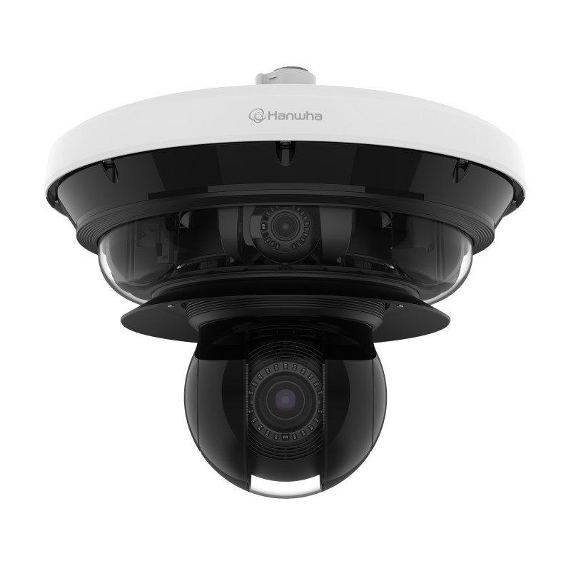 Hanwha 4x8MP Outdoor PTRZ + 2MP PTZ Camera, IR, 40x Zoom