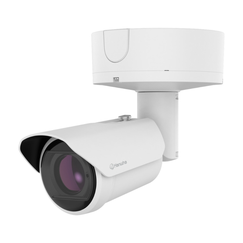 Hanwha 8MP AI Outdoor Bullet Camera, H.265, WDR, IR, IK10, 15-50mm