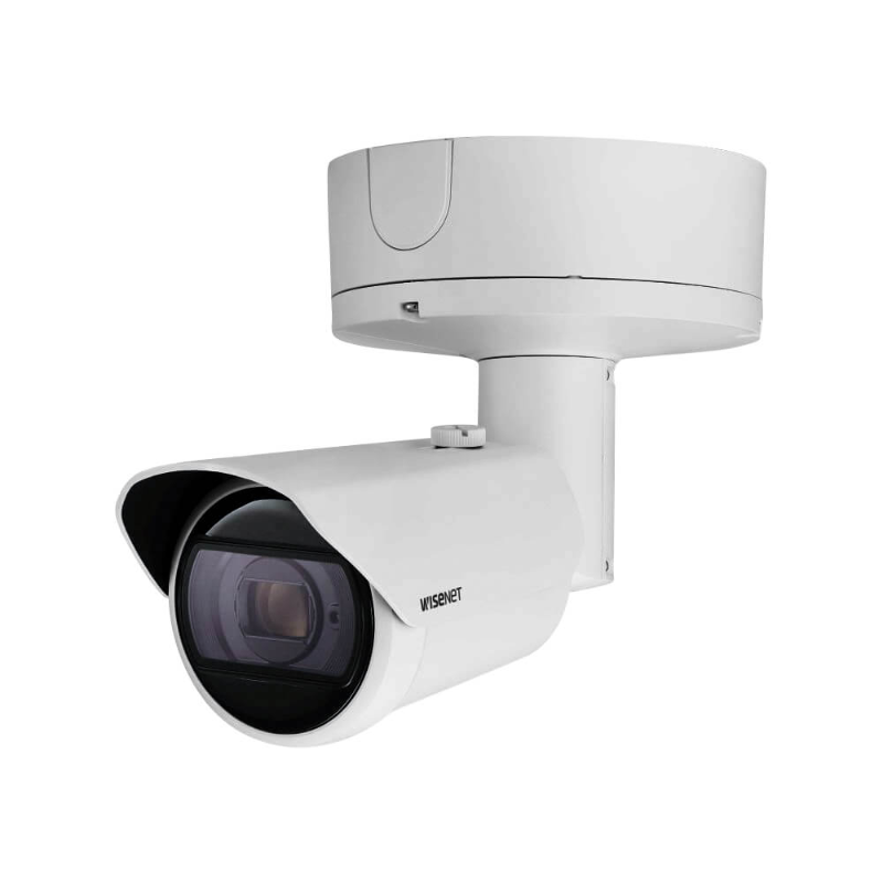 Hanwha Wisenet 2MP Outdoor Bullet Camera, H.265, 90m AI IR, 5.2-62.4mm
