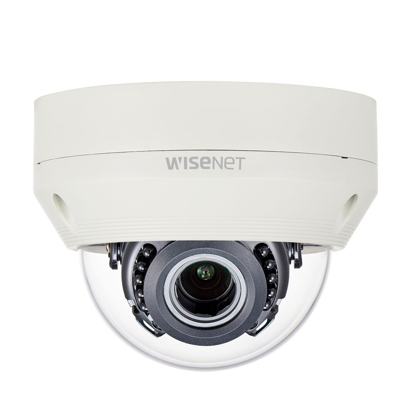 Hanwha Wisenet HD+ 2MP AHD Outdoor Dome, WDR, IR, IP66, IK10, 24VAC/12VDC, 3.2-10mm