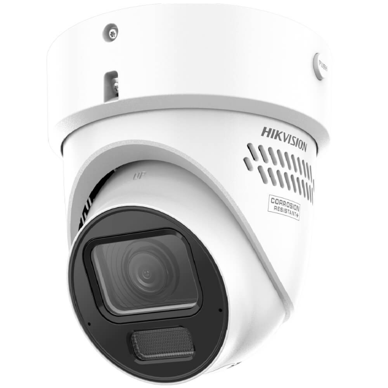 Hikvision 8MP 3.0 Motorised VF Turret Camera, Siren, Strobe, 2.7-13.5mm