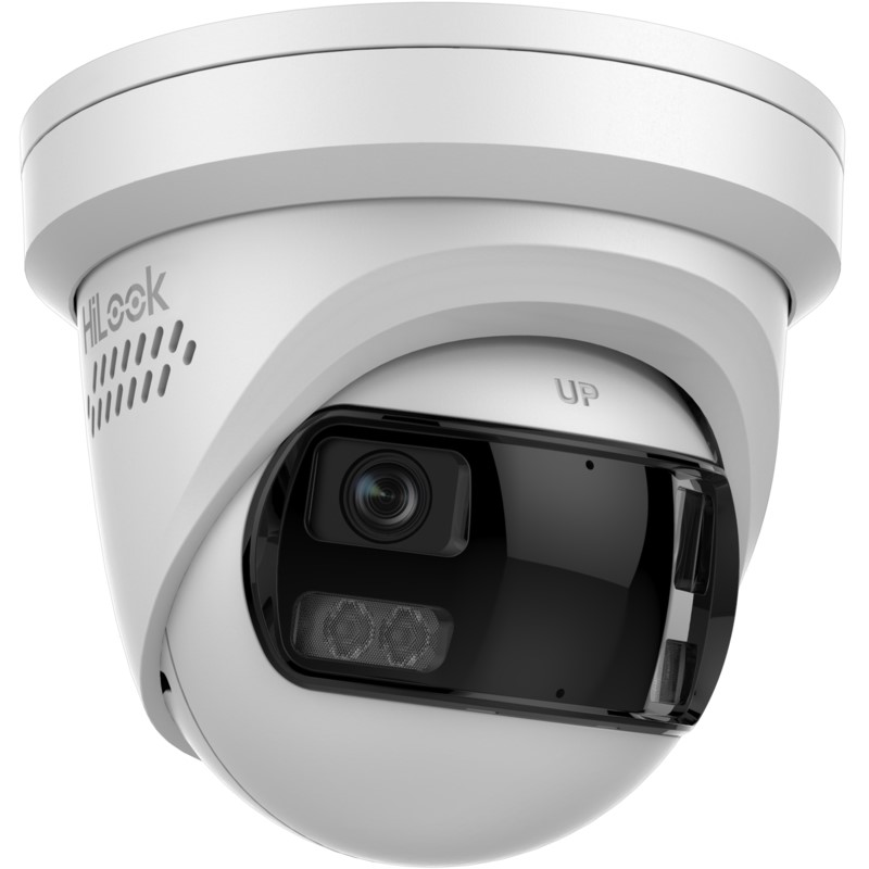 HiLook 8MP 180 Deg Panoramic Outdoor Turret Camera, Dual IR, Mic, IP67, 2mm