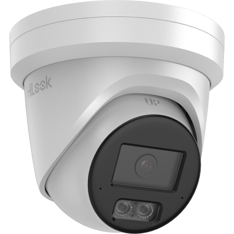 HiLook 8MP Hi-Colour Outdoor Turret Camera, Dual IR, 24/7 Colour, Mic, IP67, 2.8mm