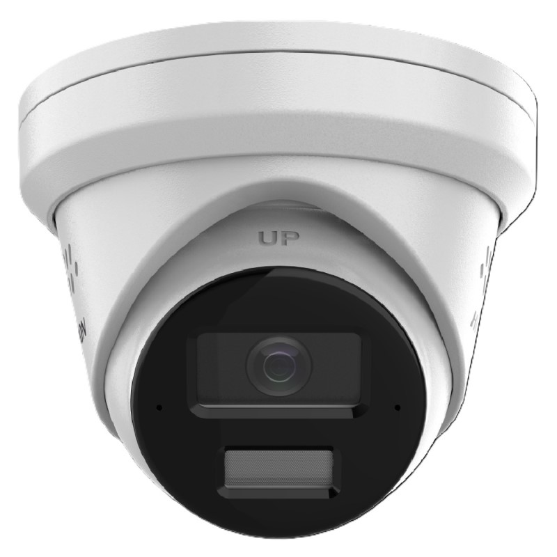 HiLook 8MP Outdoor All-In-One Flateye Turret Camera, H.265, IR, Mic, IP67, 4mm
