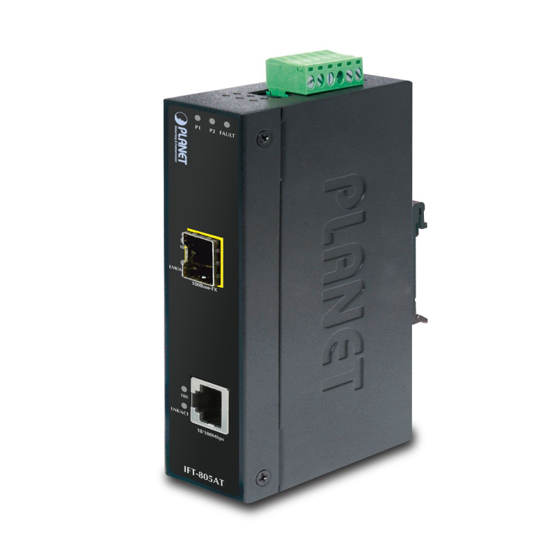 Planet 10/100/1000BASE-T to 100/1000BASE-X SFP Media Converter, 12-48V DC