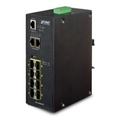 Planet 8-port Industrial Fibre Switch, 8 SFP Ports, -40 to 75 Degrees