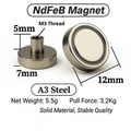 Power Automatix Magnetic Standoff, 12x12mm, 12 Pieces with Screws