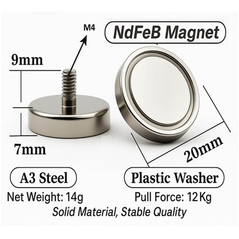 Power Automatix Magnetic Standoff, 20x16mm, 8 Pieces with Screws