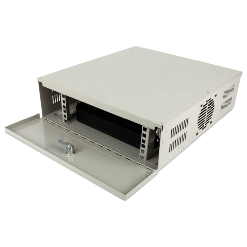 Power Automatix Secure Shelf NVR Cabinet, Thermo Switch, PSU, 1 Fan, 450x410x120mm