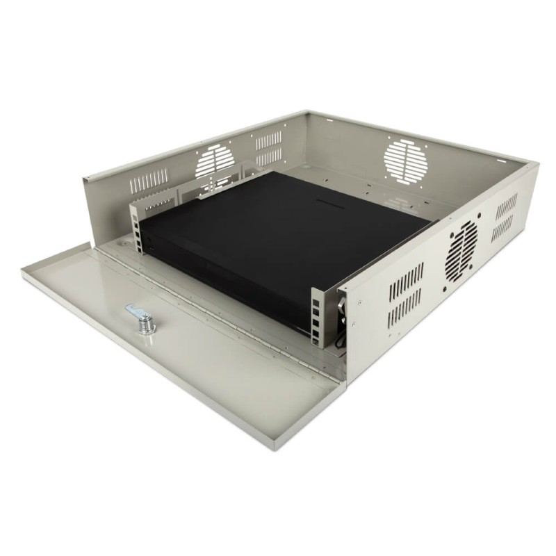 Power Automatix Secure Shelf NVR Cabinet, Thermo Switch, PSU, 1 Fan, 540x510x124mm