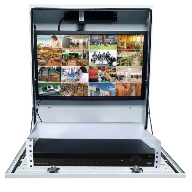 Power Automatix Secure Wall Steel Cabinet for 2RU NVR & 24" Mon, 635x585x180mm