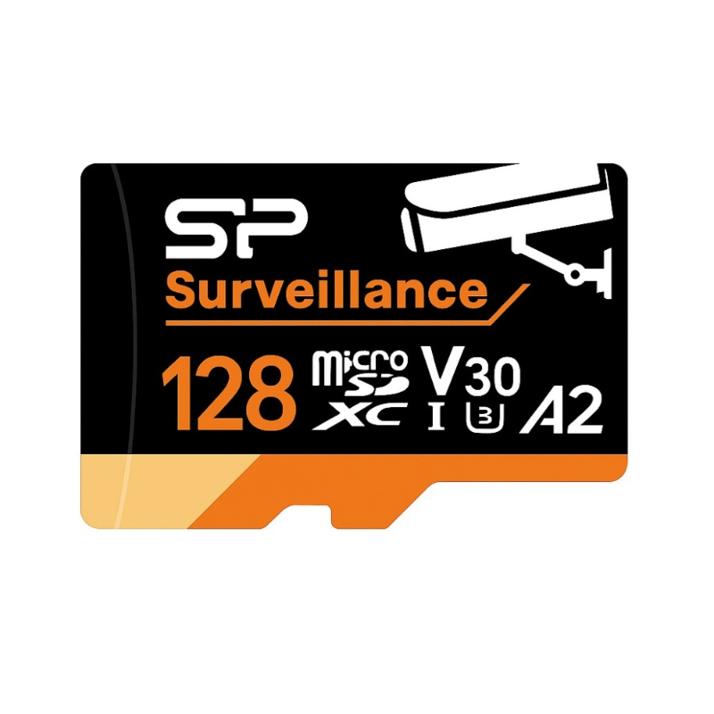 Silicon Power Surveillance 128GB MicroSDXC, A2, U3, V30, 100/80Mbps Read/Write, 2yr Wty