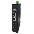 Aetek Industrial Gigabit Media Converter, 2x SFP, 12-56VDC, LFP -40 to 75C