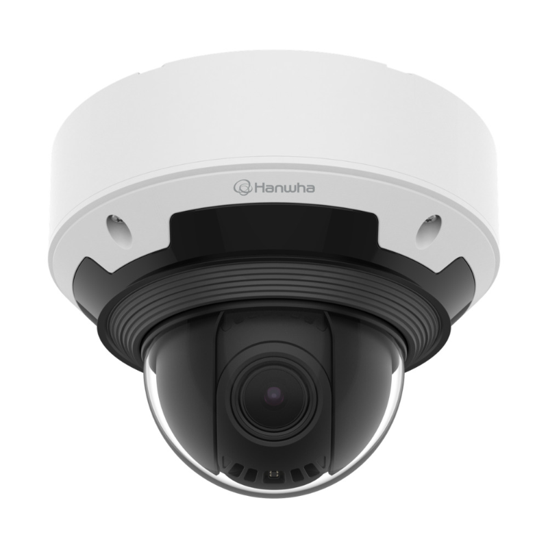 Hanwha 4MP AI Outdoor PTRZ Dome, H.265, WDR IR, IP66, 4.6-9.35mm