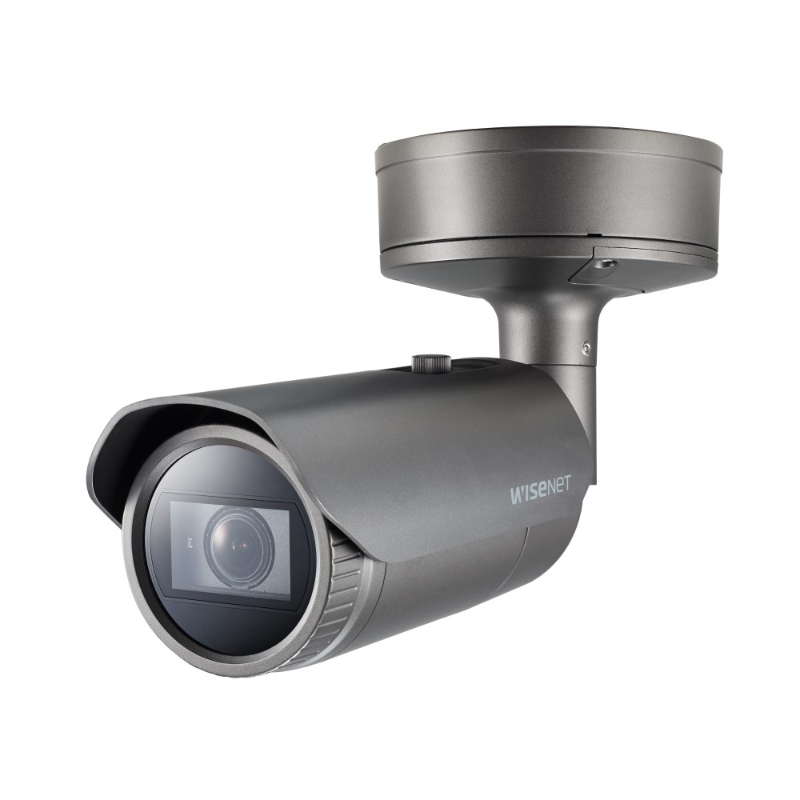 Hanwha Wisenet 2MP AI Outdoor Bullet Camera, H.265, 120fps, WDR, IR, IK10