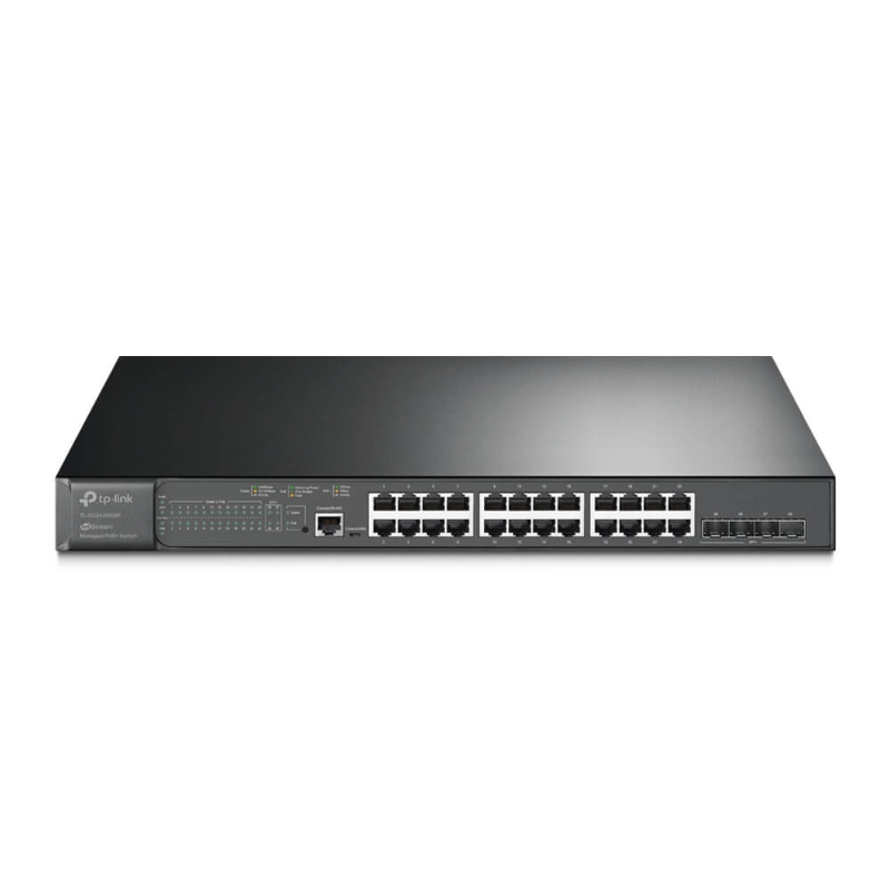 TP-Link JetStream 24 Port Managed 1Gbps POE Switch, 4x 10G SFP+, 380W