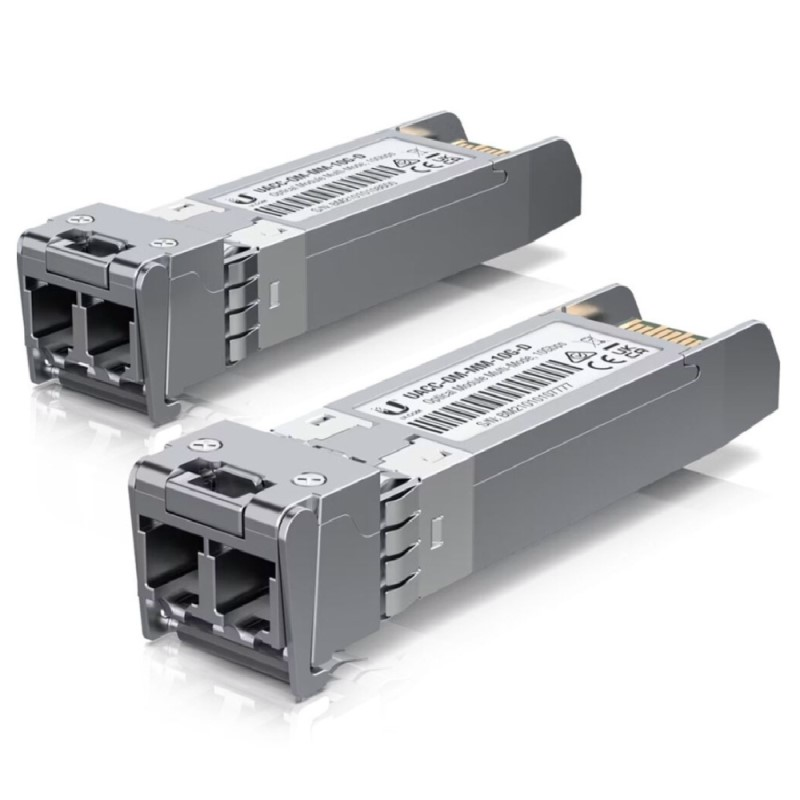 Ubiquiti Multi-Mode SFP+ Module, 10Gbps, 2 Pack, LC Connectors, 850nm, up to 300m