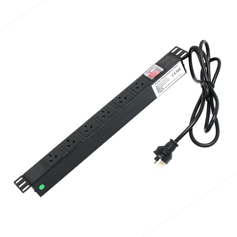 X2 Racks, 6 Outlet PDU with Overload Protection, 10Amp, 2m Lead